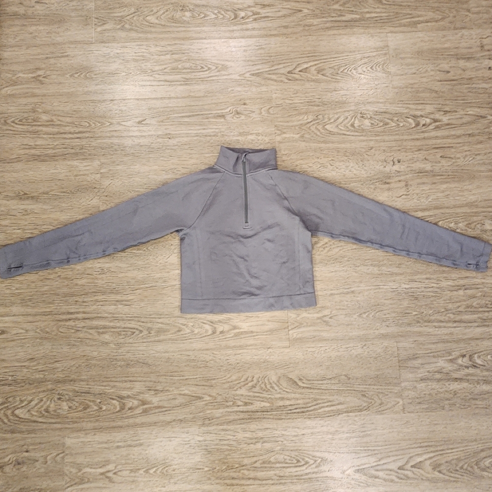 All in Motion Charcoal Quarter-Zip Cropped Track Jacket